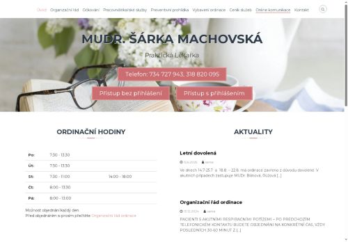 Zobrazit webové stránky Praktický lékař pro dospělé - MUDr. Šárka Machovská