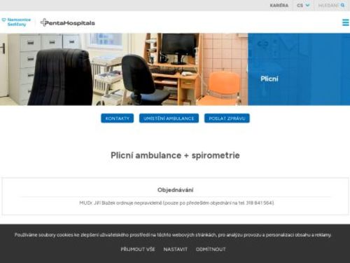 Plicní ambulance - Nemocnice Sedlčany - MUDr. Andrea Matulová