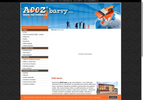 Webové stránky ADOZ barvy s.r.o., Benešov