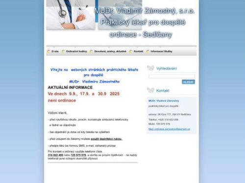 Praktický lékař pro dospělé - MUDr. Vladimír Zámostný