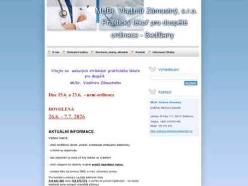 Praktický lékař pro dospělé - MUDr. Vladimír Zámostný
