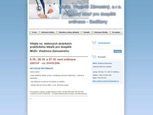 Praktický lékař pro dospělé - MUDr. Vladimír Zámostný