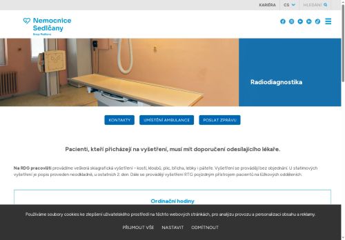 Zobrazit webové stránky RTG (rentgen) pracoviště - Nemocnice Sedlčany