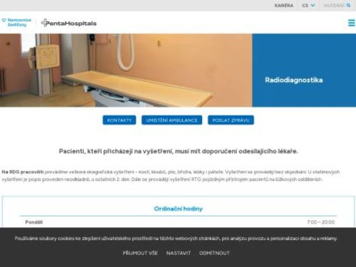 RTG (rentgen) pracoviště - Nemocnice Sedlčany