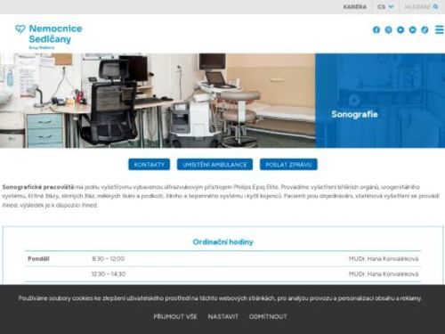 Sonografické pracoviště (ultrazvuk) - Nemocnice Sedlčany
