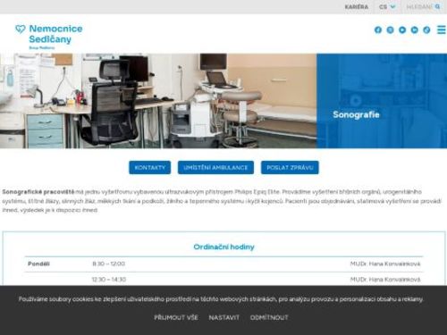 Sonografické pracoviště (ultrazvuk) - Nemocnice Sedlčany