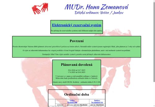 Zobrazit webové stránky Praktický lékař pro děti a dorost - MUDr. Hana Zemanová