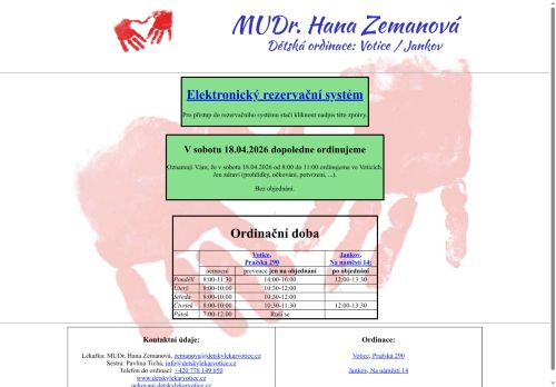 Zobrazit webové stránky Praktický lékař pro děti a dorost - MUDr. Hana Zemanová
