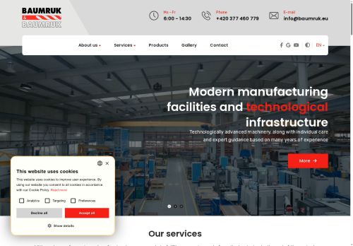 BAUMRUK & BAUMRUK s.r.o. nabízí práci na pozici Obsluha CNC stroje, svářeč/zámečník v obci Chrást