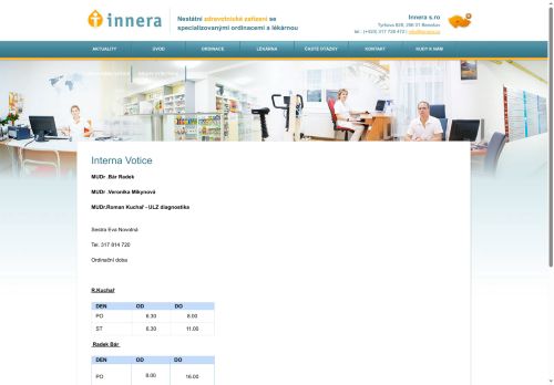 Zobrazit webové stránky Interní a kardiologická ambulance - MUDr. Radek Bár, MUDr. Helena Chmelařová, MUDr. Roman Kuchař