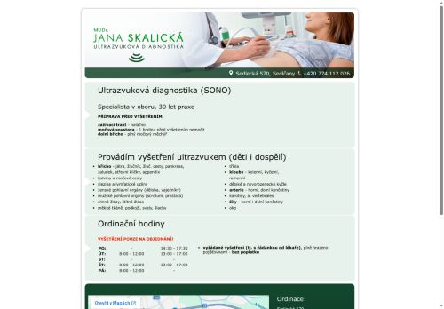 Zobrazit webové stránky Ultrazvuková diagnostika - MUDr. Jana Skalická