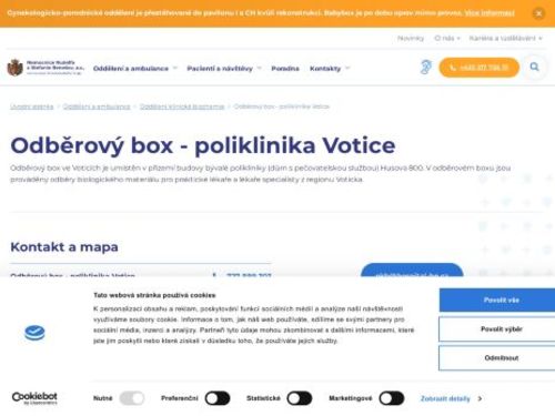 Odběrový box - Nemocnice Rudolfa a Stefanie Benešov
