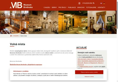 Webové stránky Muzeum Brněnska, p.o., Předklášteří