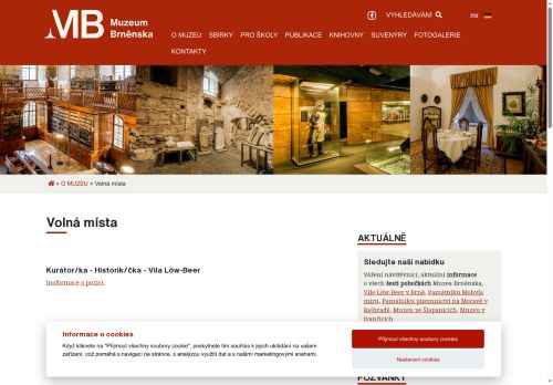 Webové stránky Muzeum Brněnska, p.o., Předklášteří