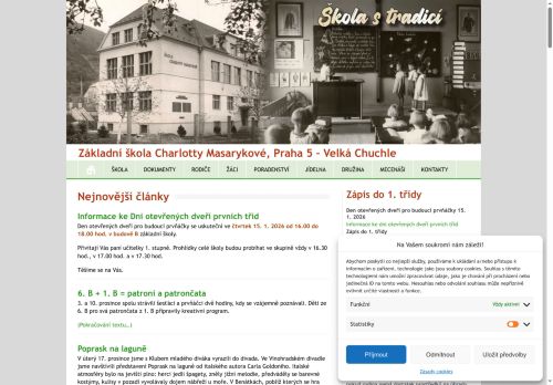 Základní škola Charlotty Masarykové Praha 5 - Velká Chuchle nabízí práci na pozici učitel/ka ČJ na plný úvazek a učitel/ka M na půl úvazek v obci Praha