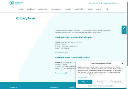 Zobrazit webové stránky Odběry krve - odběrové místo poliklinika Sídliště