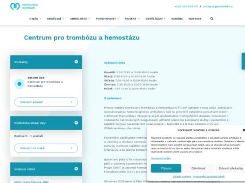 Centrum pro trombózu a hemostázu - Nemocnice Nymburk