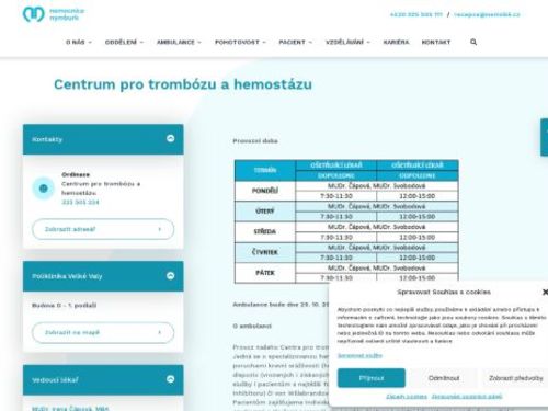 Centrum pro trombózu a hemostázu - Nemocnice Nymburk