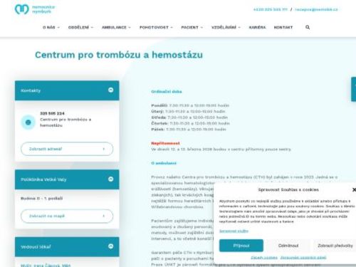 Centrum pro trombózu a hemostázu - Nemocnice Nymburk