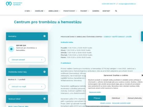 Centrum pro trombózu a hemostázu - Nemocnice Nymburk
