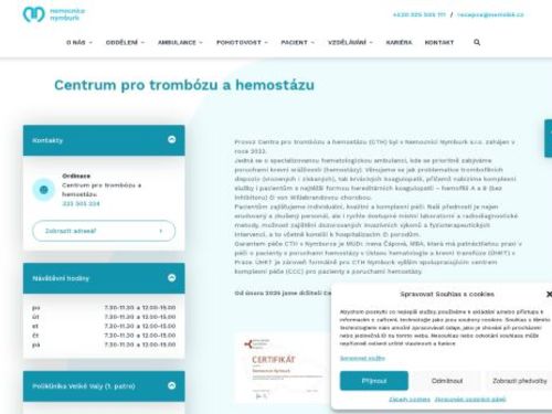 Centrum pro trombózu a hemostázu - Nemocnice Nymburk