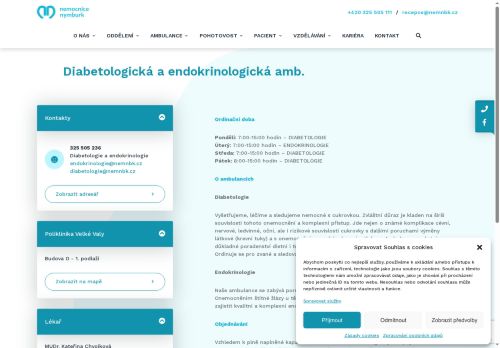 Zobrazit webové stránky Diabetologická ambulance - Nemocnice Nymburk