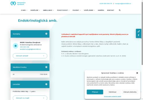 Zobrazit webové stránky Endokrinologická ambulance - Nemocnice Nymburk