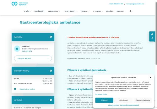 Zobrazit webové stránky Gastroenterologická ambulance - Nemocnice Nymburk