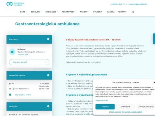 Gastroenterologická ambulance - Nemocnice Nymburk