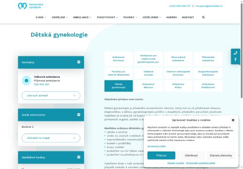 Zobrazit webové stránky Gynekologická ambulance 2 - Nemocnice Nymburk