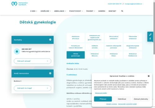 Zobrazit webové stránky Gynekologická ambulance 2 - Nemocnice Nymburk