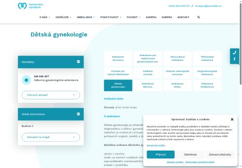 Zobrazit webové stránky Gynekologická ambulance 2 - Nemocnice Nymburk