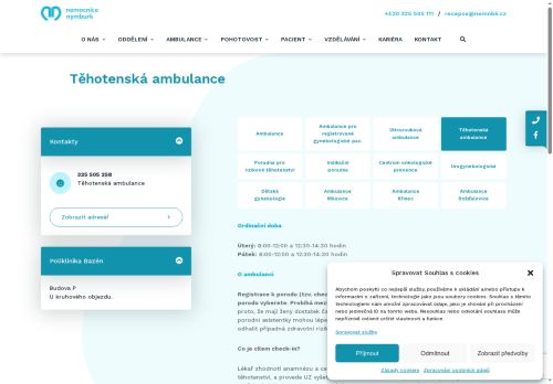 Zobrazit webové stránky Těhotenská ambulance - Nemocnice Nymburk