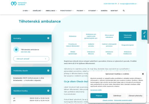 Zobrazit webové stránky Těhotenská ambulance - Nemocnice Nymburk