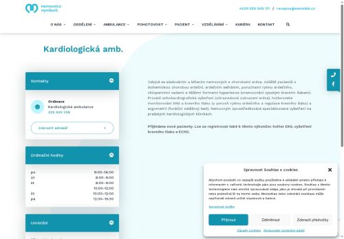 Zobrazit webové stránky Kardiologická ambulance - Nemocnice Nymburk