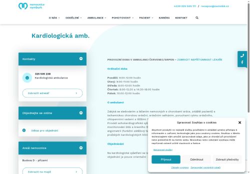 Zobrazit webové stránky Kardiologická ambulance - Nemocnice Nymburk