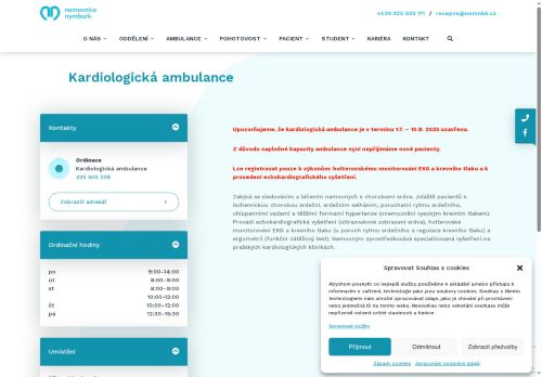 Zobrazit webové stránky Kardiologická ambulance - Nemocnice Nymburk