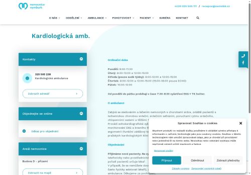 Zobrazit webové stránky Kardiologická ambulance - Nemocnice Nymburk