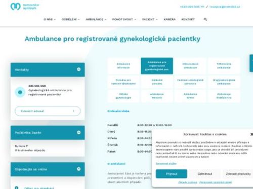 Gynekologická ambulance pro registrované - Nemocnice Nymburk