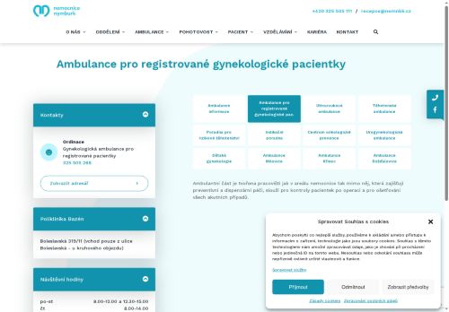 Zobrazit webové stránky Gynekologická ambulance pro registrované - Nemocnice Nymburk