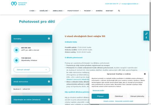 Zobrazit webové stránky Lékařská služba první pomoci pro děti a dorost - Nemocnice Nymburk