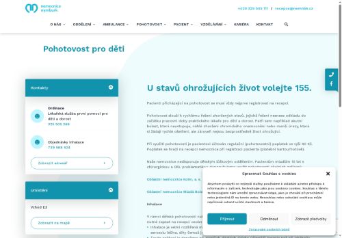 Zobrazit webové stránky Lékařská služba první pomoci pro děti a dorost - Nemocnice Nymburk