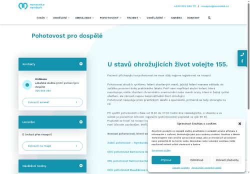 Zobrazit webové stránky Lékařská služba první pomoci pro dospělé - Nemocnice Nymburk