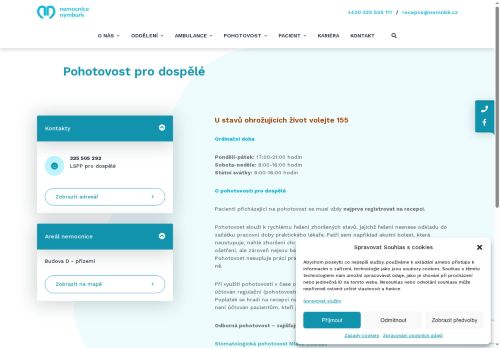 Zobrazit webové stránky Lékařská služba první pomoci pro dospělé - Nemocnice Nymburk