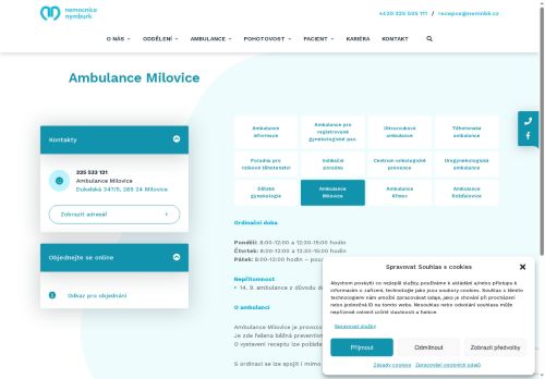 Zobrazit webové stránky Gynekologická ambulance - Nemocnice Nymburk