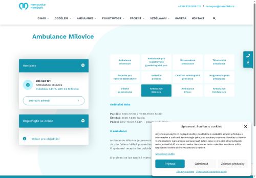 Zobrazit webové stránky Gynekologická ambulance - Nemocnice Nymburk