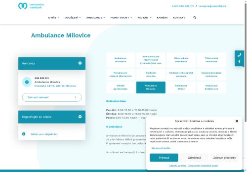 Zobrazit webové stránky Gynekologická ambulance - Nemocnice Nymburk