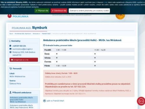 Praktický lékař pro dospělé - MUDr. Iva Mrázková