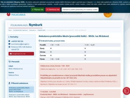 Praktický lékař pro dospělé - MUDr. Iva Mrázková