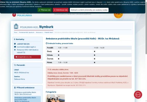 Zobrazit webové stránky Praktický lékař pro dospělé - MUDr. Iva Mrázková